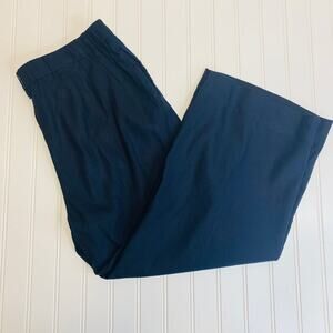 J. Jill Stretch Linen Cropped Pants Navy Blue Sz Medium